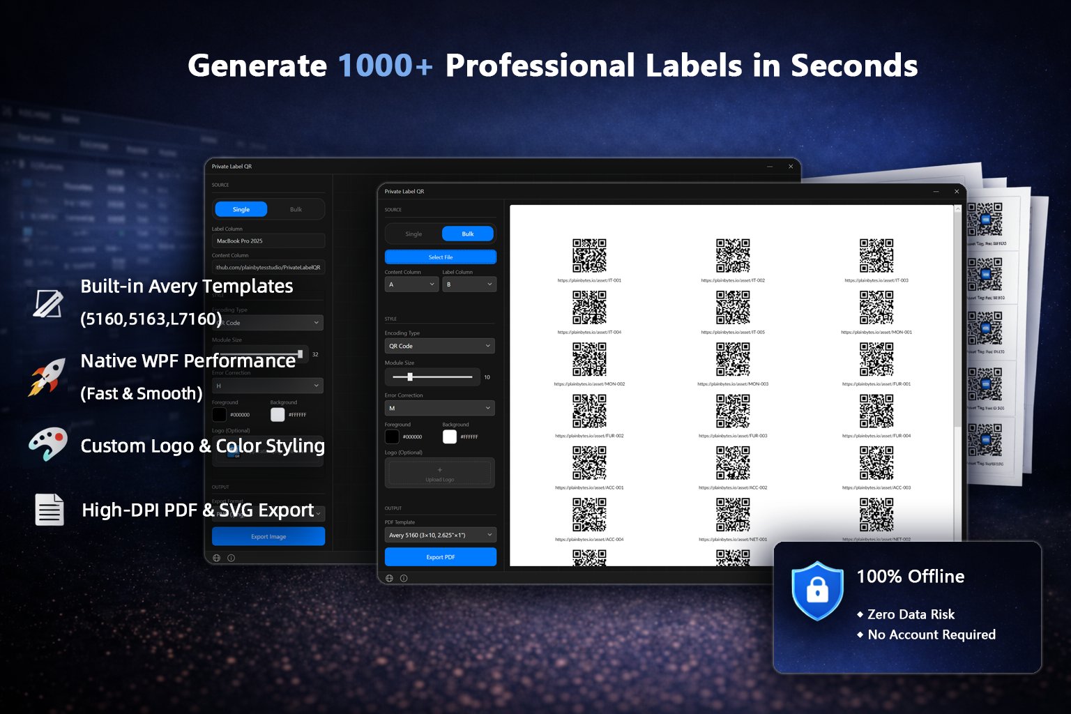 Generate 1,000+ Pro Labels in Seconds — 100% Offline
